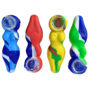4" Silicone Mixed Color Body Hand Pipe