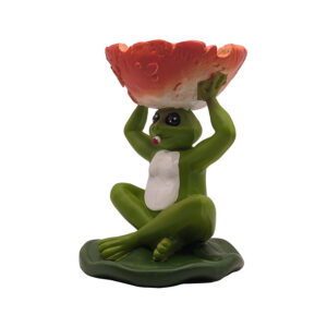 5" Resin Frog Lily Ash Tray
