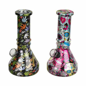 6" Soda Lime Assorted Metallic Mini Beaker GOR Water Pipe